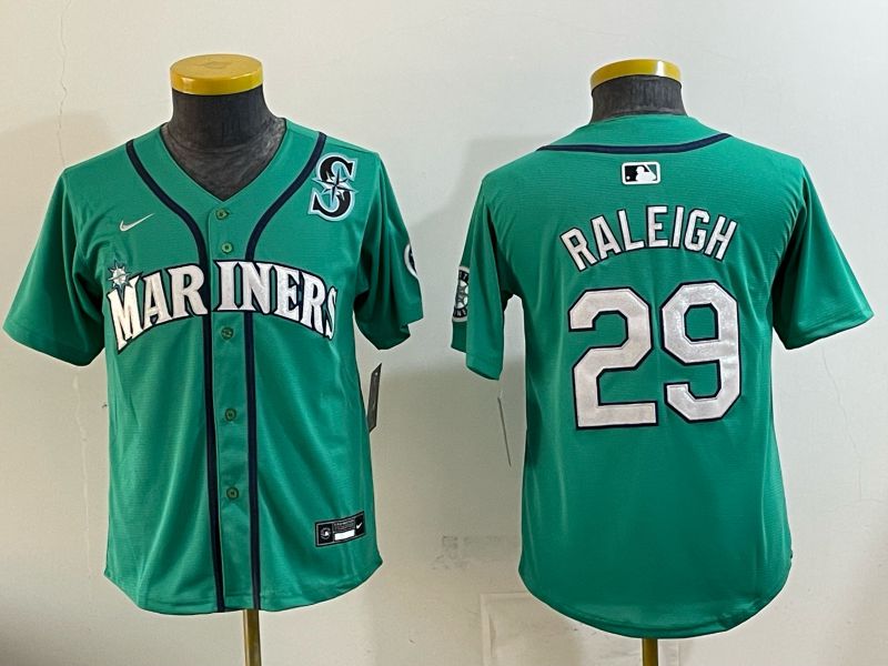 Youth Seattle Mariners #29 Raleigh Green Game 2026 Nike MLB Jersey style 010